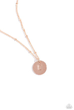 Load image into Gallery viewer, Paparazzi Accessories - Initial Elegance - Rose Gold - E
