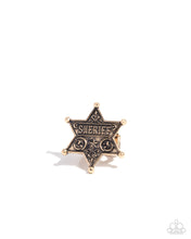 Load image into Gallery viewer, Paparazzi Accessories - Sheriffs Star - Gold
