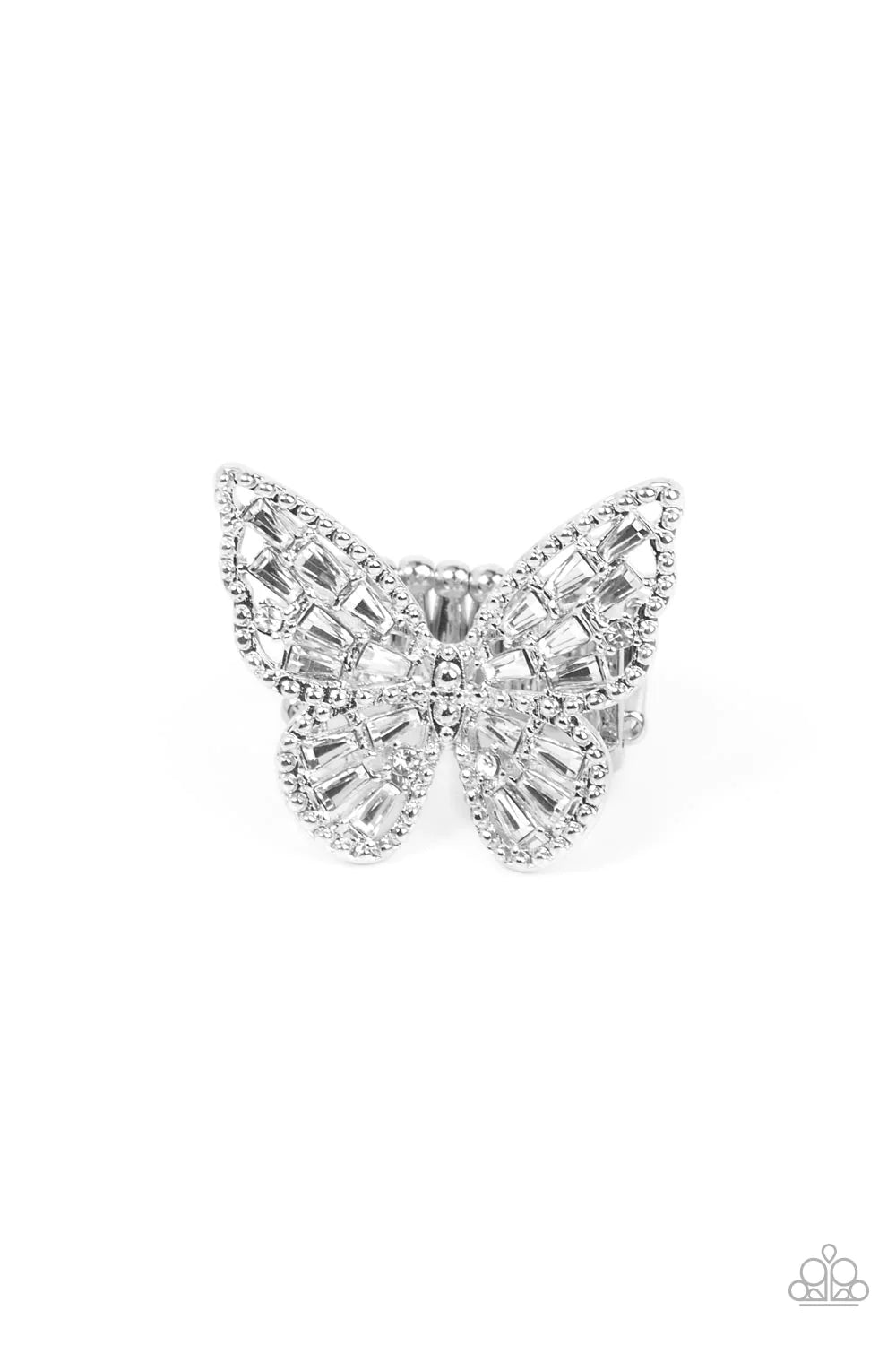Paparazzi Accessories - Bright-Eyed Butterfly - White